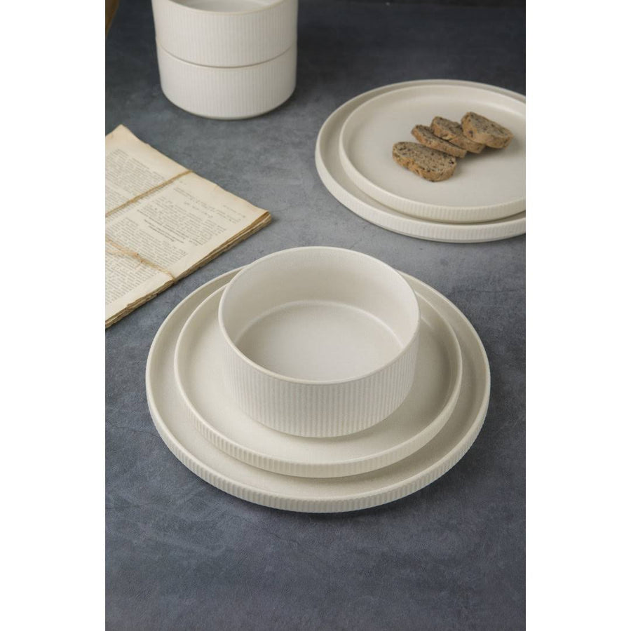 Paytan Stoneware Dinnerware Sets, 12-Piece Dish Set Color: Matte White