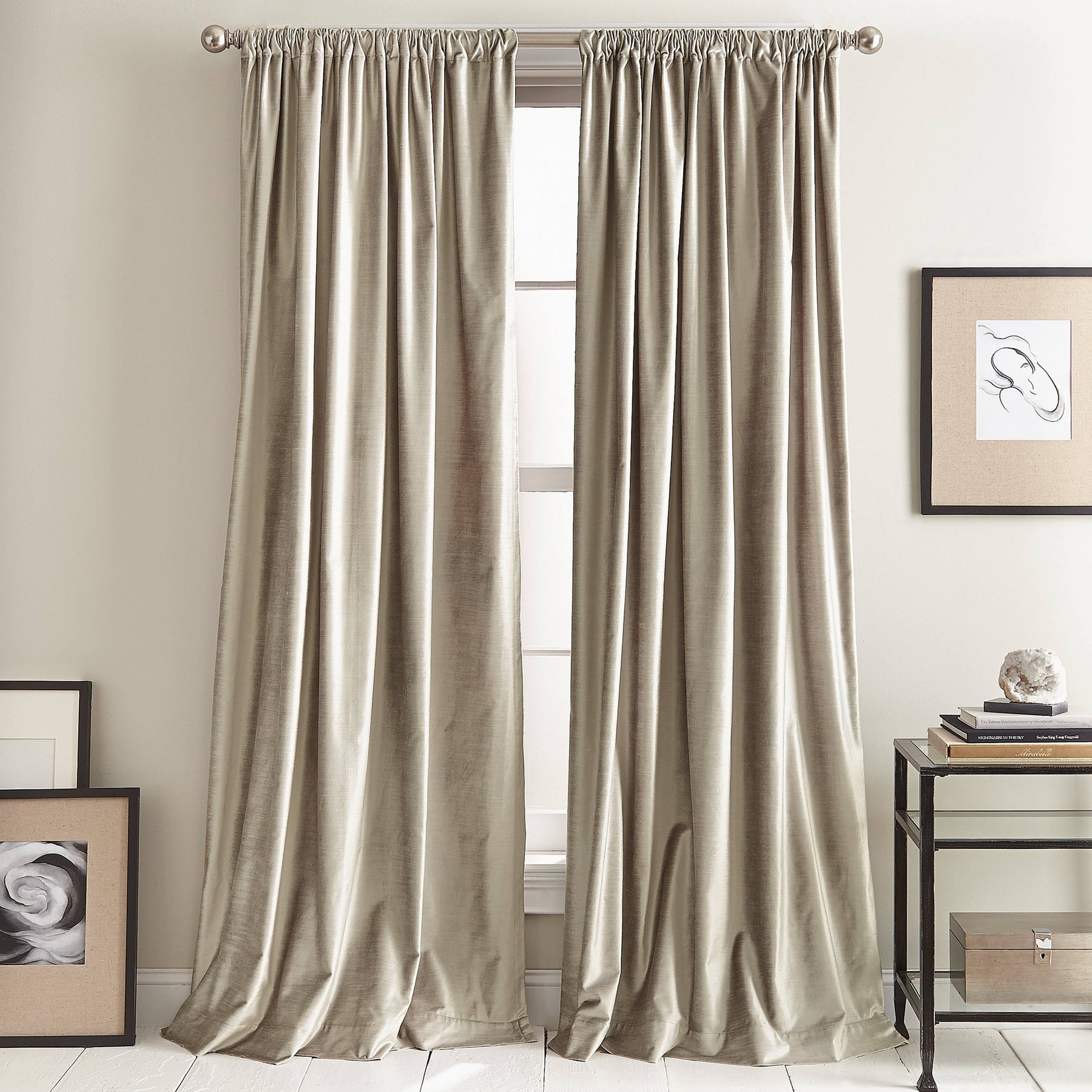 Dkny Modern Knotted Velvet 84" x 50" Window Panel Pair - Champagne