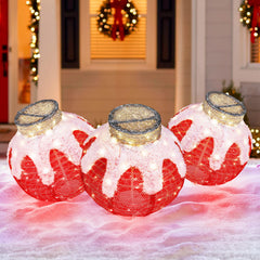 Tangkula Christmas Lighted Lantern with 80 LED Lights & Support Base