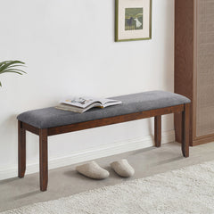 Costway Dining Bench Upholstered Entryway Bench Footstool Kitchen W/ Wood Legs