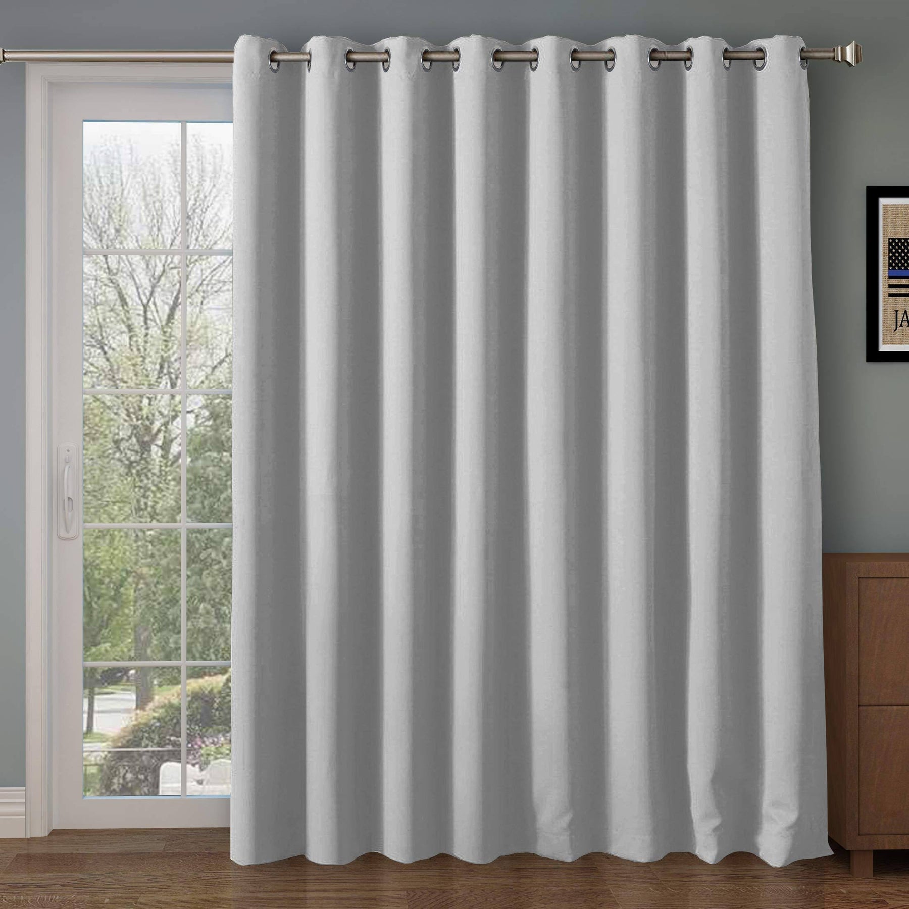 RHF Function Curtain-Wide Thermal Blackout Patio Door Curtain Panel, Sliding Door Insulated Curtains,Extra Wide Curtains,Vertica